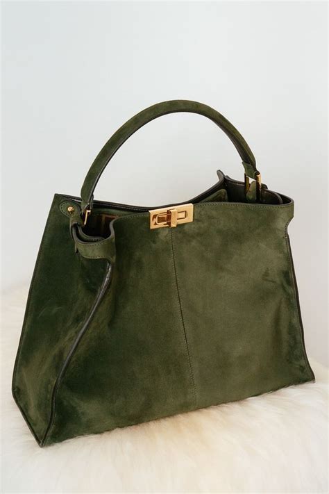 fendi peekaboo green suede|fendi peekaboo x lite.